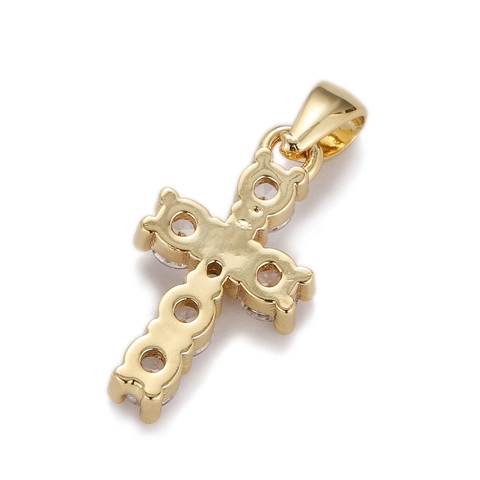 Collana Pendente Croce Hip Hop Placcato Oro 18K Rame Con Zircone Gioielli Di Moda Religiosi Accessori Uomo Donna