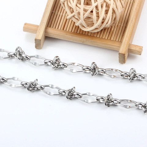 Edelstahl-Knotenlippenkette Stacheldraht-Design Für DIY-Schmuckherstellung Hip-Hop-Stil Fade-Resistentes Metallzubehör
