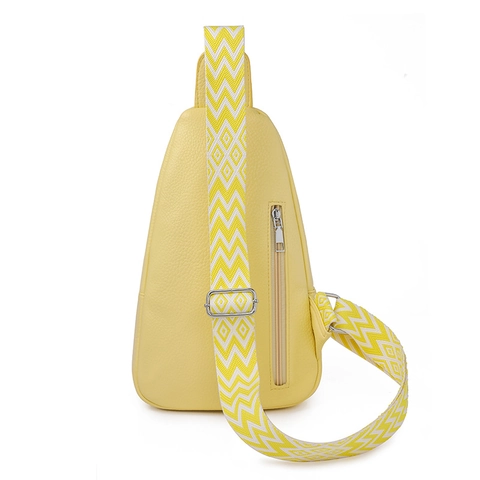 Bolso De Pecho Para Mujer Cuero PU Bolso Bandolera Correa Ancha Geométrica Multibolsillos Orificio Auriculares Trébol