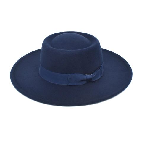 Women Boater Hat Wool Felt Cotton Polyester Flat Top Wide Brim Ribbon Bow Retro Elegant Jazz Fedora Winter Hat