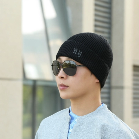 Winter Beanie Mütze Für Herren Damen Warm Acryl Gerippte Strickmütze Outdoor Ski Gothic Buchstaben Stickerei Mode