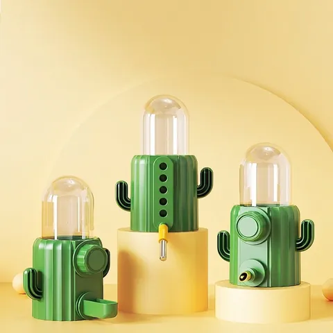 Dispensador De Agua Automático Para Mascotas Pequeñas Cactus Biónico Tocón Árbol Botella Colgante Para Hámster Conejo Pájaro Plástico Metal