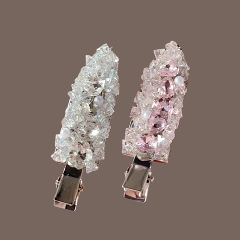 Pinza Para El Cabello Con Diamantes De Imitación Y Perlas Artificiales Sintéticas Aleación Pasador Lateral Elegante Mujer