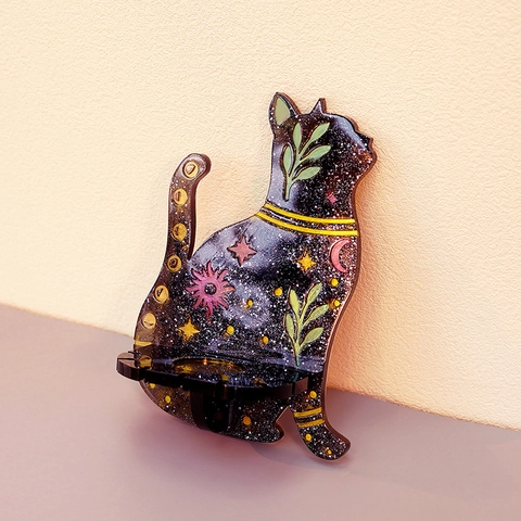 Stampi In Silicone Per Resina Gatto Pipistrello Portacandele Mensola Da Parete Gotico Celeste Sole Luna DIY