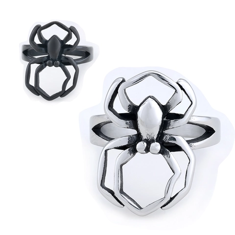 Anello Ragno Gotico Acciaio Inossidabile 316L Gioielli Punk Animale Per Festa Halloween Unisex Accessorio Di Tendenza