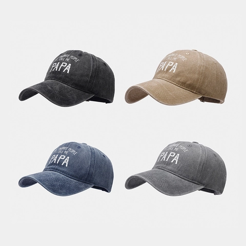 Washed Cotton Baseball Cap Vintage Sun Hat With Papa Embroidery For Outdoor Leisure Gift