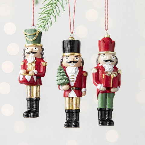 Soldato Schiaccianoci Decorazioni Albero Di Natale Resina Dipinta A Mano Ornamenti Appesi Decorazione Festiva Figure Tradizionali