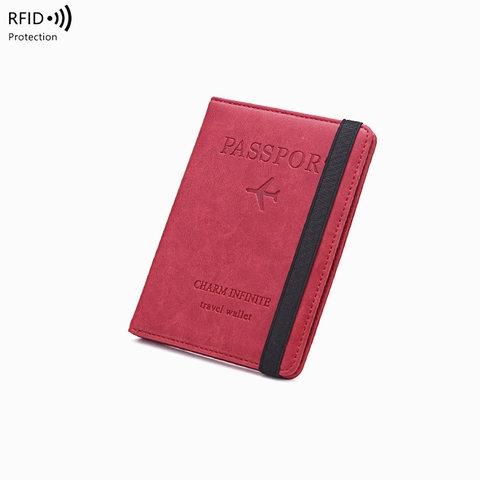 Porta Passaporto Blocco RFID Portafoglio Da Viaggio In Pelle PU Con Slot Per Carte E SIM Per Donna
