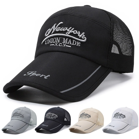 Breathable Mesh Baseball Cap New York Letter Embroidery Adjustable Outdoor Sport Trucker Hat Sunshade For Men Women
