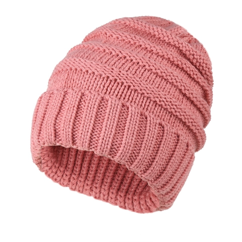 Knit Beanie Hat Acrylic Chunky Ribbed Cuffed Warm Slouchy Skull Cap Solid Color Winter Outdoor Unisex Men Women
