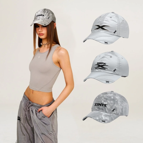 Metallic Silver Baseball Cap Reflective Nylon Adjustable Strap Embroidery Sun Protection Outdoor Sporty Unisex Hat