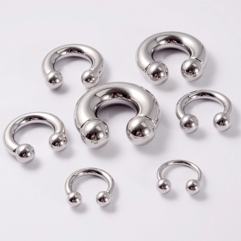 Stainless Steel U Shaped Horseshoe Nose Ring Large Size Polished Body Piercing Jewelry For Ear Septum Lip Unisex Punk Barbell Jewelry
