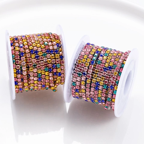 Cadena De Garras De Estrás De Acero Inoxidable Cristal Colorido Accesorios De Creación De Joyas DIY Para Collar Pulsera Moda Decoración