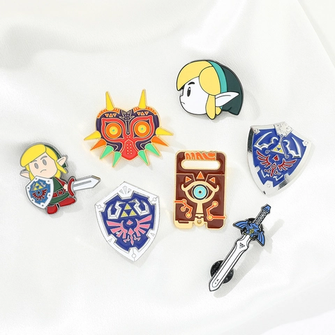 Broches En Émail Thème Jeu Dessin Animé Badge Métallique Alliage Pour Sac À Dos Vêtements Décoration Unisexe