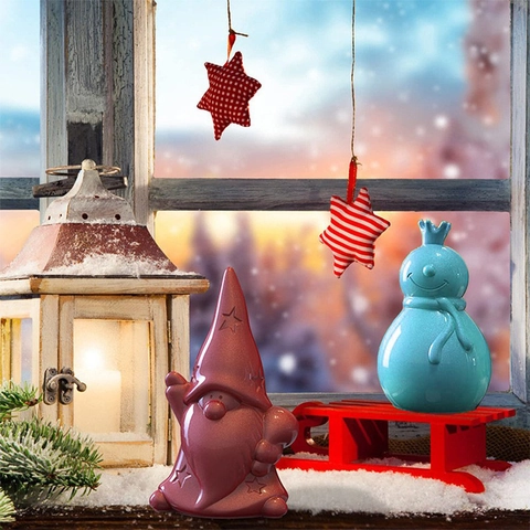 Christmas Gnome Santa Claus And Snowman Silicone Mold For DIY Aromatherapy Candle Gypsum Ornament Handmade Craft