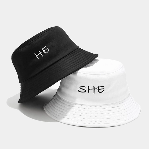 Cappello Alla Pescatora In Cotone Con Ricamo Lettere Casual Pieghevole Protezione Solare Stile Coppia Per Uomo E Donna
