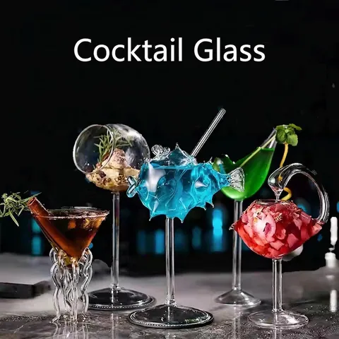 Novelty Animal Shaped Cocktail Glass Borosilicate Glass Transparent Wine Goblet For Bar Party Drinkware Artistic Cup
