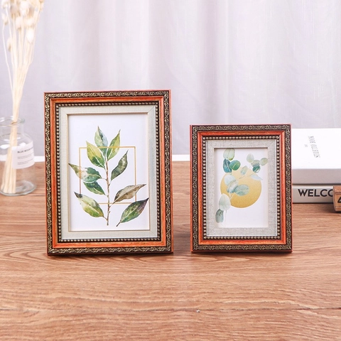 Cadre Photo Style Européen Rétro Gaufré Baroque Support Photo Table Murale Décoration Maison Avec Art Floral Oiseau