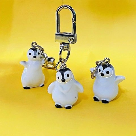 Simpatico Portachiavi a Forma di Pinguino 3D Simulato Ciondolo per Borsa Animale Cartone Animato per Bambini Uomo Donna