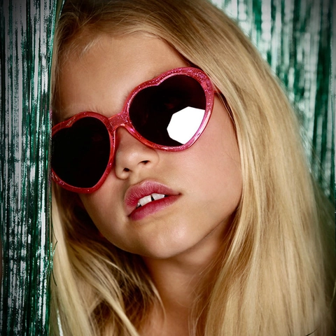 Lunettes De Soleil Enfant Forme Coeur Monture PC Paillettes Lentille Résine Protection UV Mode Pour Garçons Filles