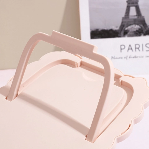 Cute Cartoon Animal Desktop Makeup Mirror Plastic Foldable Adjustable Stand Wall Hanging Mirror For Students Girls Home