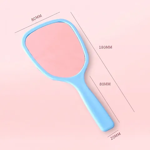 Handheld Makeup Mirror Plastic Frame High Definition Portable Vanity Hand Mirror With Handle For Women Daily Use