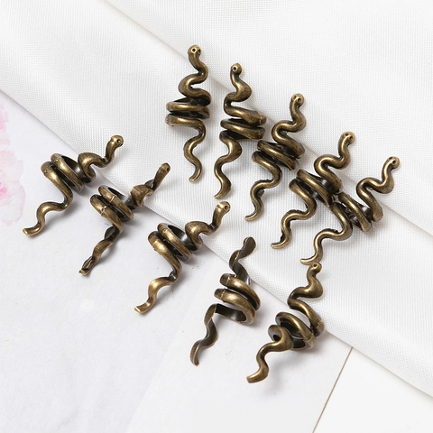 Retro Snake Shape Braiding Hair Rings Alloy Metal Spiral Braid Clips Ethnic Hair Jewelry Accessory For Women Men