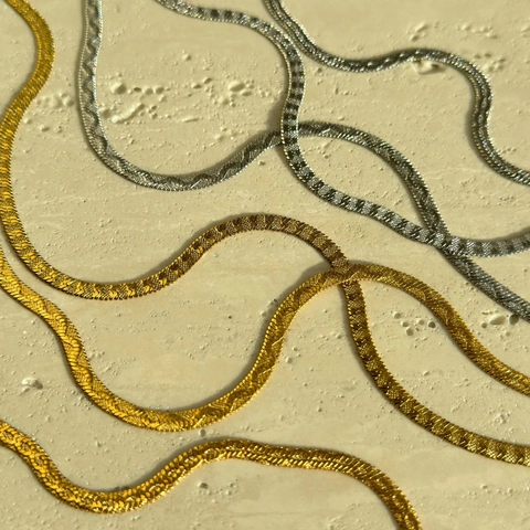 Collana A Spina Di Pesce Catena A Serpente Acciaio Inossidabile Oro Argento Tono Gioielli Minimalisti Per Donne