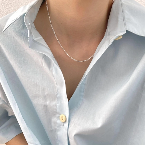 925 Sterling Zilveren Ketting Voor Dames Minimalistisch Gedraaide Lijn Staaf En Ring Geometrische Choker Sieraden
