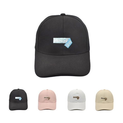 Cappello Da Baseball In Cotone Toppa Ricamata Lettera Regolabile Casual Stile Coreano Protezione Solare Tesa Curva Uomo Donna