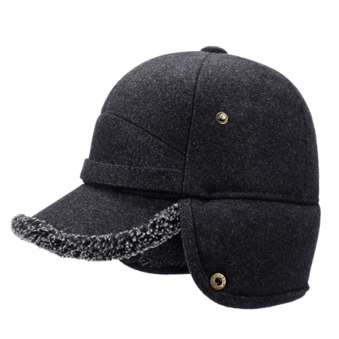 Gorra De Béisbol De Invierno Para Hombre Con Orejeras Cálidas Forro De Sherpa Grueso Sombrero Cortavientos