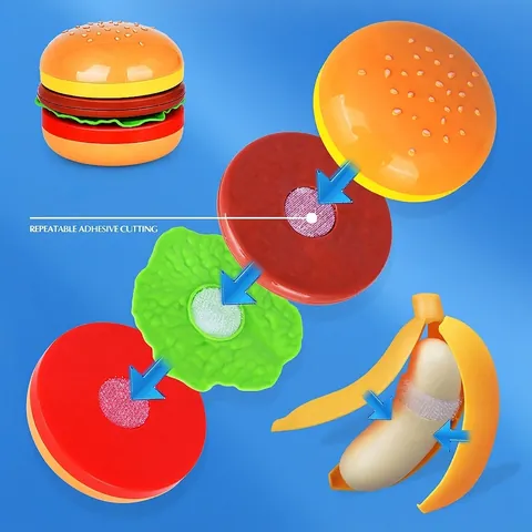 Kids Pretend Play Food Set Plastic Fruit Vegetable Cutting Toys With Storage Bucket Peelable Educational For Toddlers