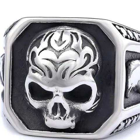 Anello Da Uomo In Acciaio Inossidabile Con Teschio Di Corvo Gioielli Rock Punk Gotici Vintage Accessori Per Dita Lucidati