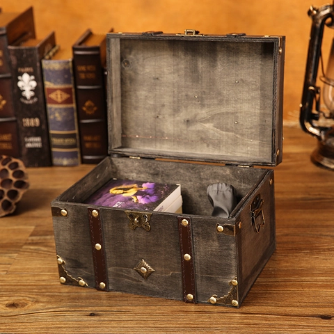Vintage Houten Sieraden Opbergkoffer Antieke Schatkist Met Cijferslot En Metalen Klinknagels Retro Home Decor Organizer