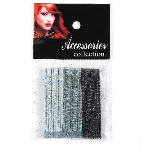 Sparkle Metal Bobby Pins Colorful Gradient Hair Clips Wave Shape Side Barrette Headwear For Women Girls Accessories