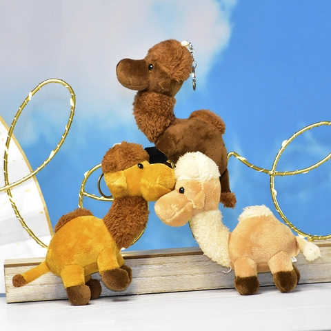 Simulated Camel Plush Keychain Soft Stuffed Animal Pendant For Backpack Keys Home Car Decoration Cute Animal Doll Gift