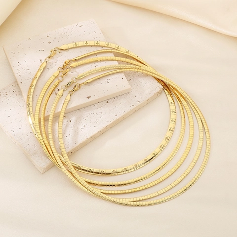 Collana A Catena Di Serpente Piatta In Acciaio Inossidabile Per Donna Motivo A Croce Incisa Colore Oro Argento Choker Gioielli