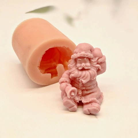 Molde De Silicona 3D De Papá Noel Sentado Para Navidad DIY Repostería Creación De Velas Aromaterapia Yeso Chocolate Jabón Artesanía