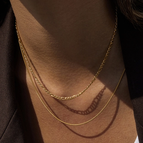 Titanstahl Zirkon Schlüsselbein Halskette Wasserdicht Hypoallergen Herz Rechteck Anhänger Mode Schmuck Für Damen