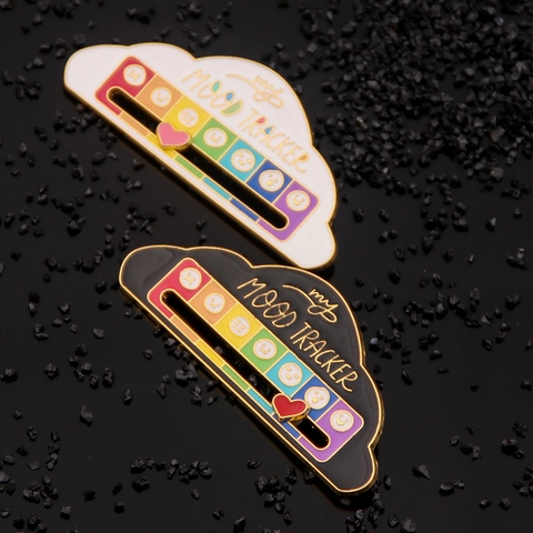 Spilla In Smalto Scorrevole Social Battery My Mood Tracker Spilla Interattiva Lega Di Zinco Distintivo Creativo Salute Mentale Regalo