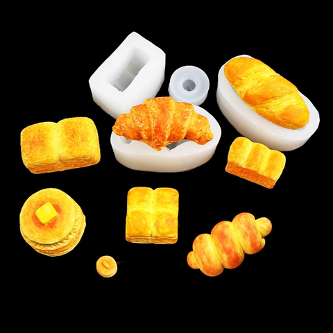 Brot Silikonform Realistische Croissant Toast Muffin Form Für Handwerk Backen Fondant Ton Seife Kerze Dekorieren