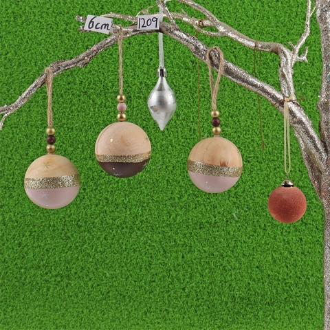 Ornamenti Natalizi Appesi Palle Plastica Legno Glitter Ciondoli Albero Vacanze Vari Colorati Decorazione Novità