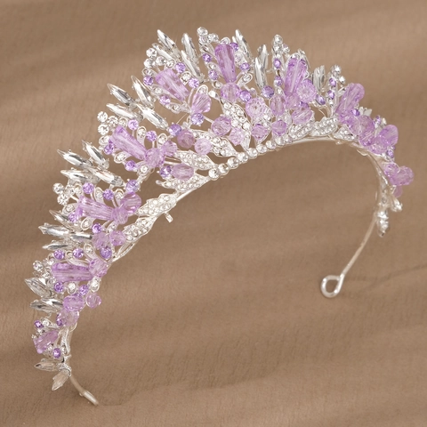 Luxury Alloy Rhinestone Flower Bridal Jewelry Set Crown Tiara Necklace Earrings For Wedding Party Women Accessories