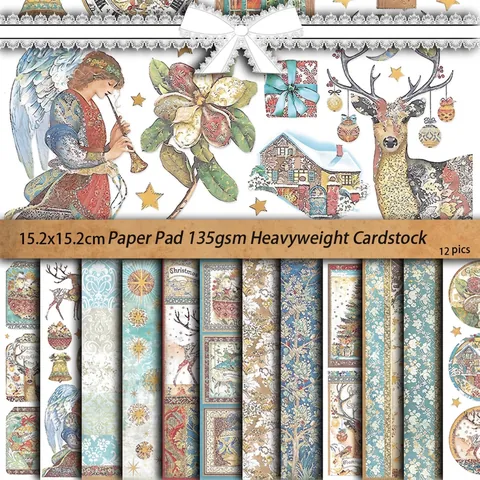 Weihnachtssegen Vintage Hintergrundpapier Für Junk Journal Scrapbooking Collage Material Retro Viktorianischer Karton