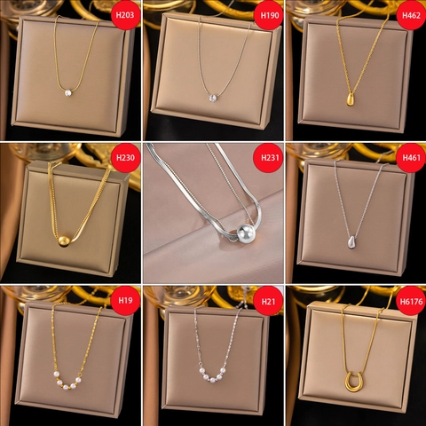 Minimalist Titanium Steel Heart Butterfly Pearl Pendant Necklace For Women Luxury Fashion Gold Silver Plated Clavicle Chain Jewelry