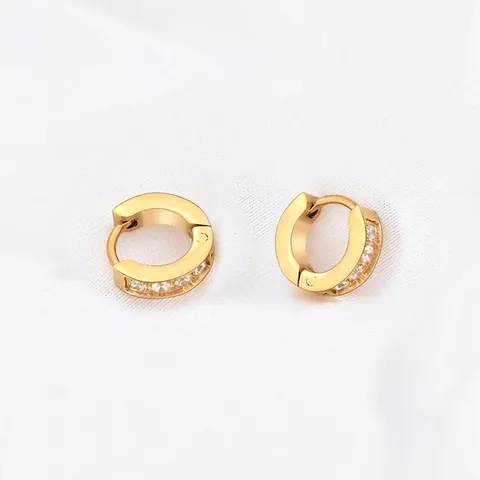 Edelstahl Creolen Für Frauen Mit Zirkonia Minimalistische Geometrische Huggie Ohrringe Gold Schmuck Geschenk