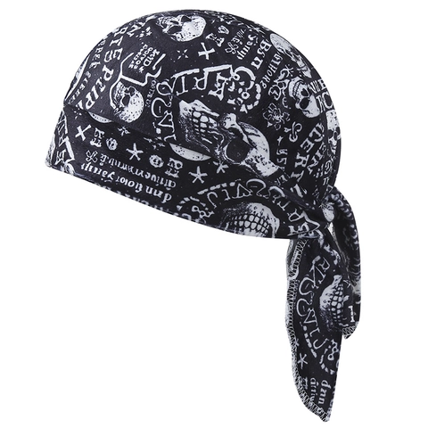 Bandana Chapeau De Pirate Imprimé Crâne En Polyester Respirant Pour Cyclisme Sport De Plein Air Streetwear Punk Unisexe