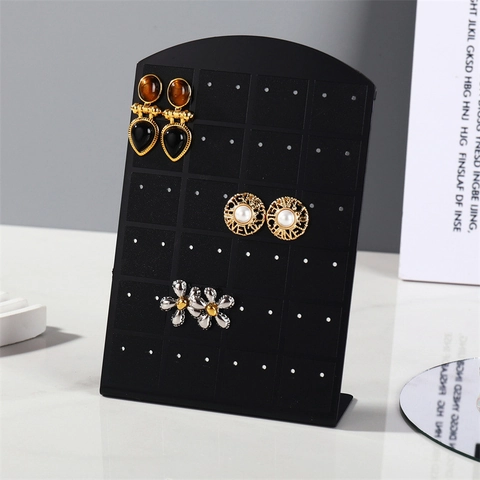 Acryl Ohrring Display Ständer Mehrere Löcher L-Förmig Ohrstecker Aufbewahrungsregal Schreibtisch Schmuck Vitrine Vertikal