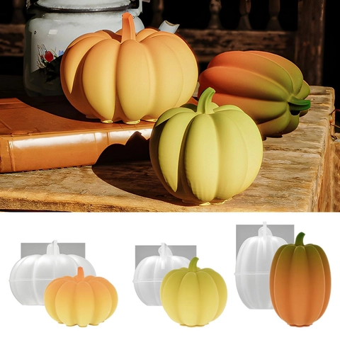 Pumpkin Shape Silicone Mold For DIY Handmade Candle Soap Resin Casting Halloween Party Decor Autumn Harvest Style