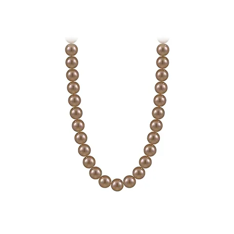 Elegant Champagne Imitation Artificial Pearl Choker Necklace With Titanium Steel Gold Plated Chain For Women Minimalist Jewelry